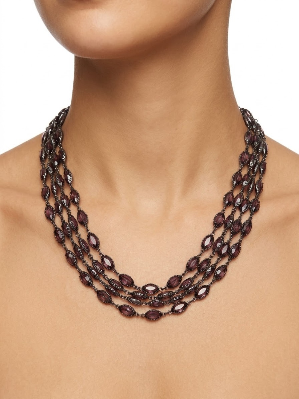 Banana Republic Multi-Strand Purple Statement Necklace
